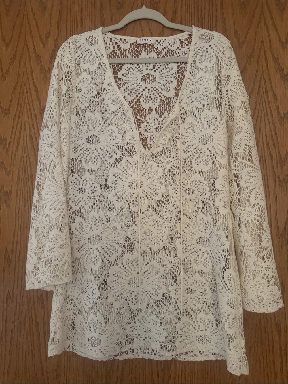 Storia Cream Crochet Lace dress